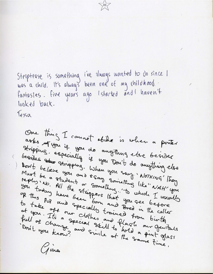 Striptease in East London, p83